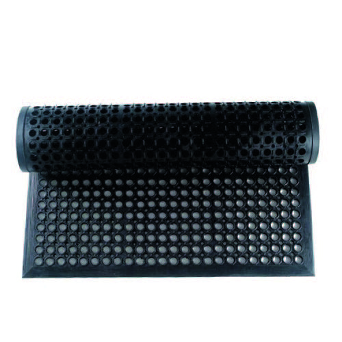 Caillebotis caoutchouc en plaque biseauté Dim. 0.9 x 1.5 m Ep 12mm