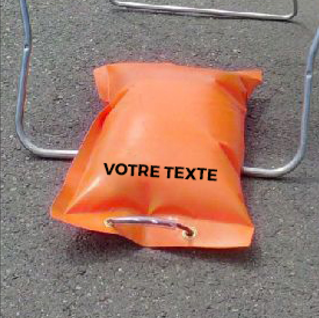 Sac de lestage PVC orange avec personnalisation par sérigraphie