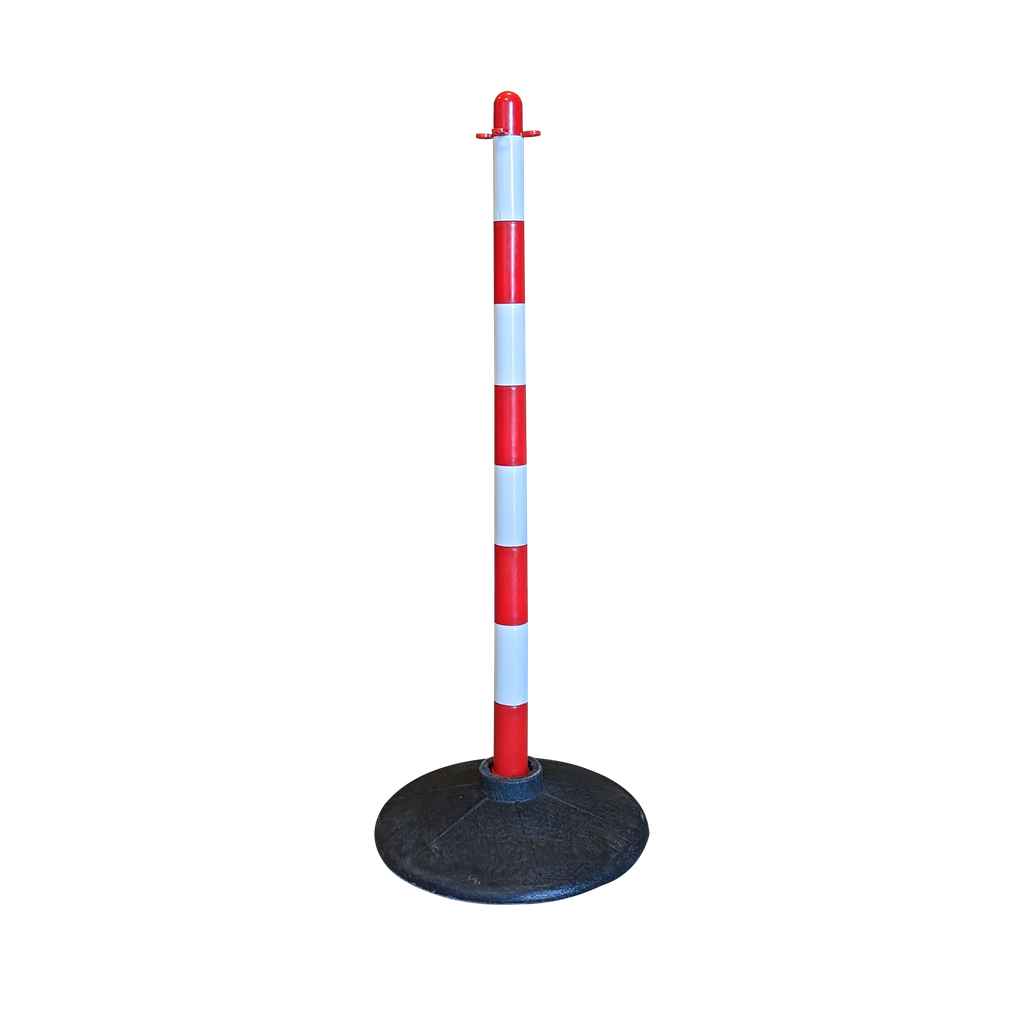 Poteau PEHD pour chaîne plastique avec socle inclus