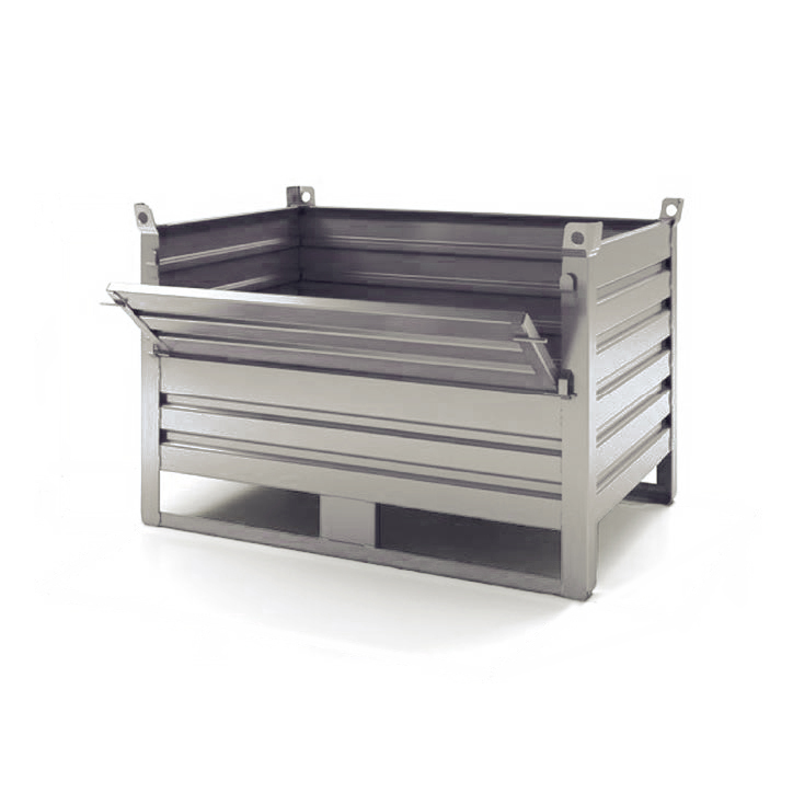 Panier de stockage en tôle pleine avec porte battante 1000 kg