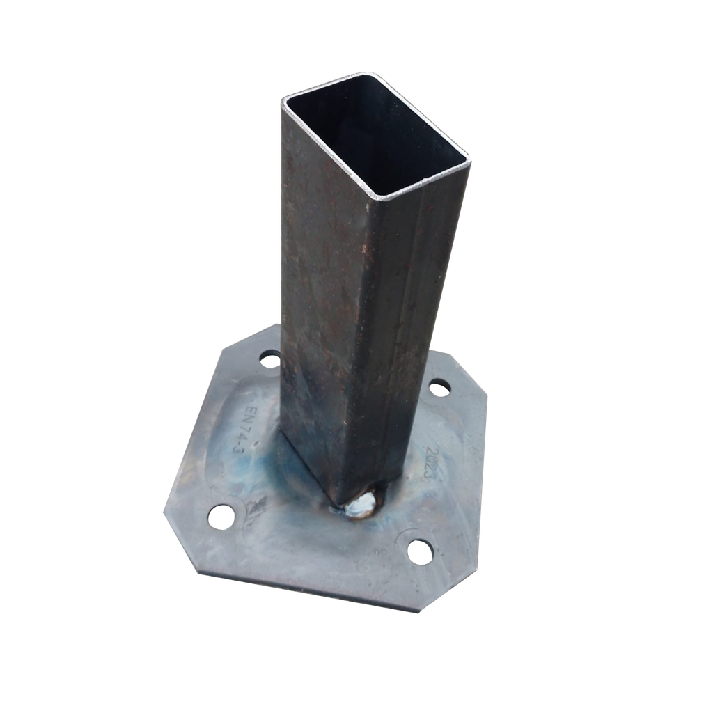 Platine simple pour poteau reversible de garde-corps grillagés