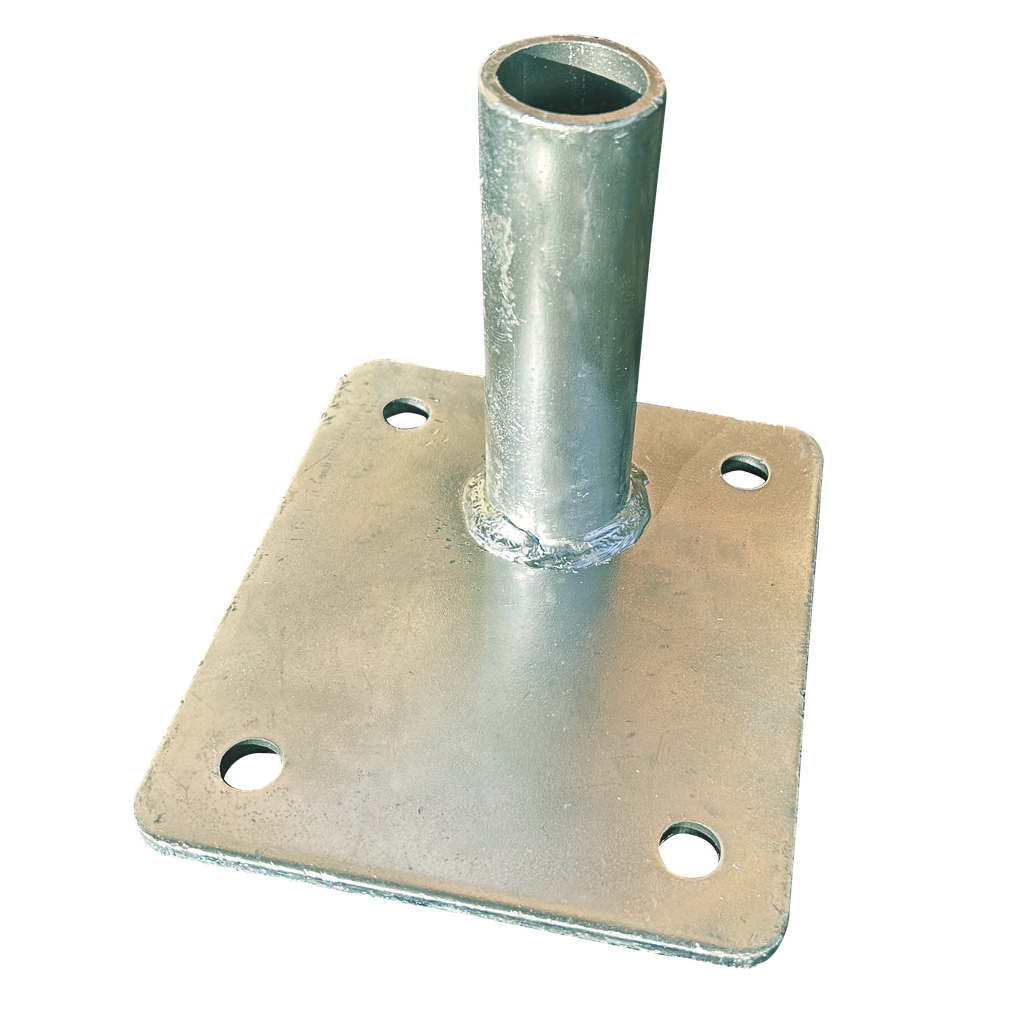 Platine simple pour potelet garde-corps galvanisée