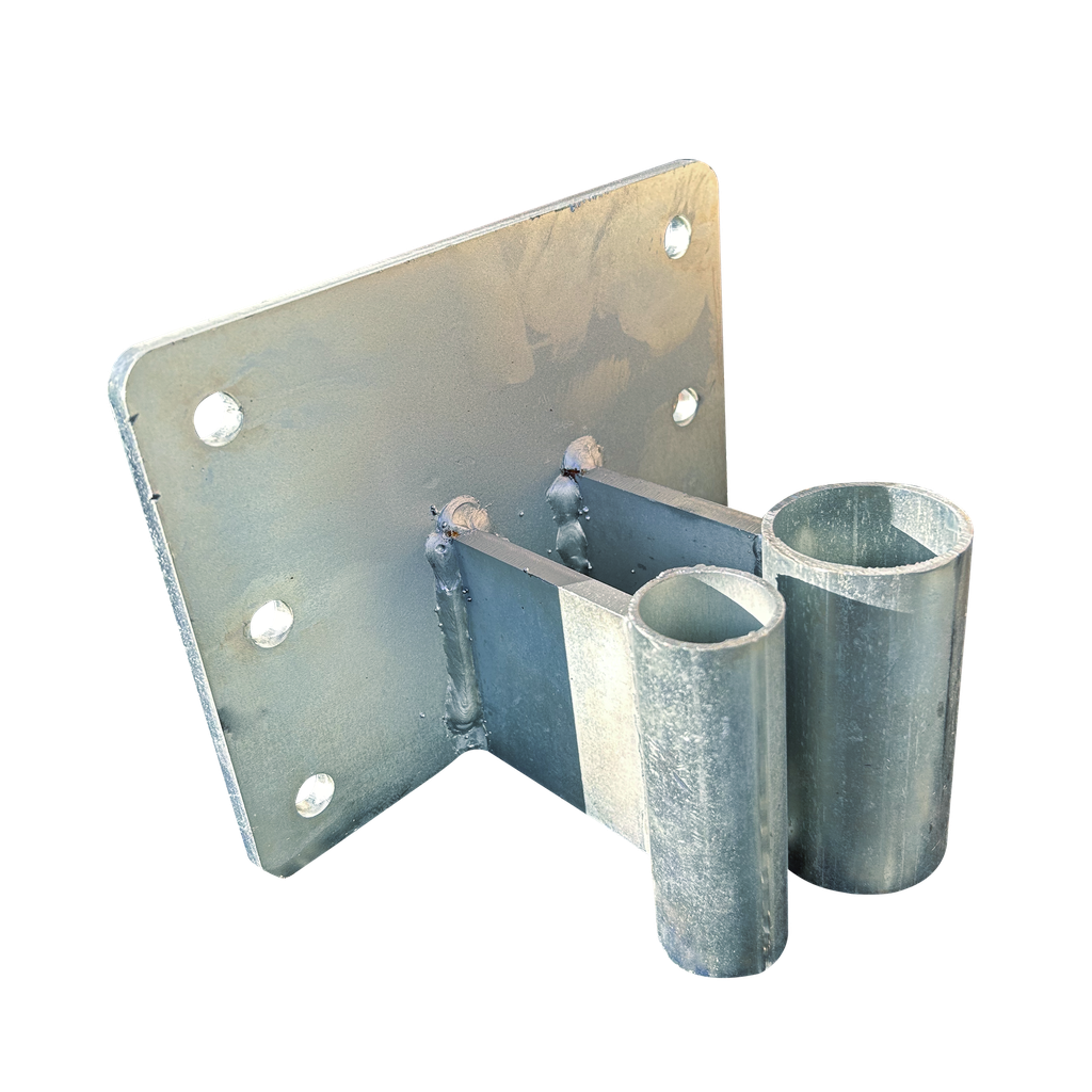 Platine support réversible verticale pour garde-corps galvanisée