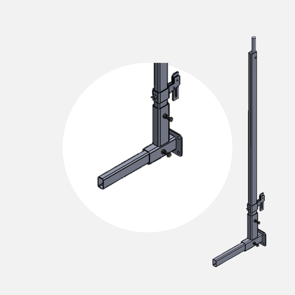 Platine déportée pour garde-corps grillagé