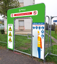 Portique entrée chantier EPI (Kit - 2 panneaux latéraux dont un EPI miroir + 1 panneau supérieur)
