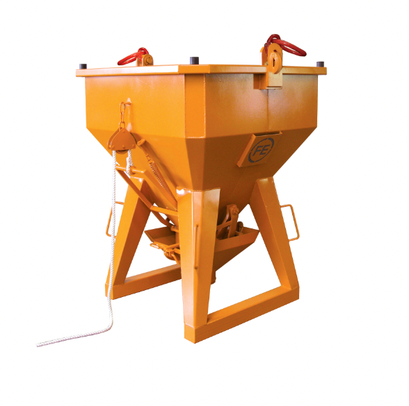 Benne à béton droite à œillets