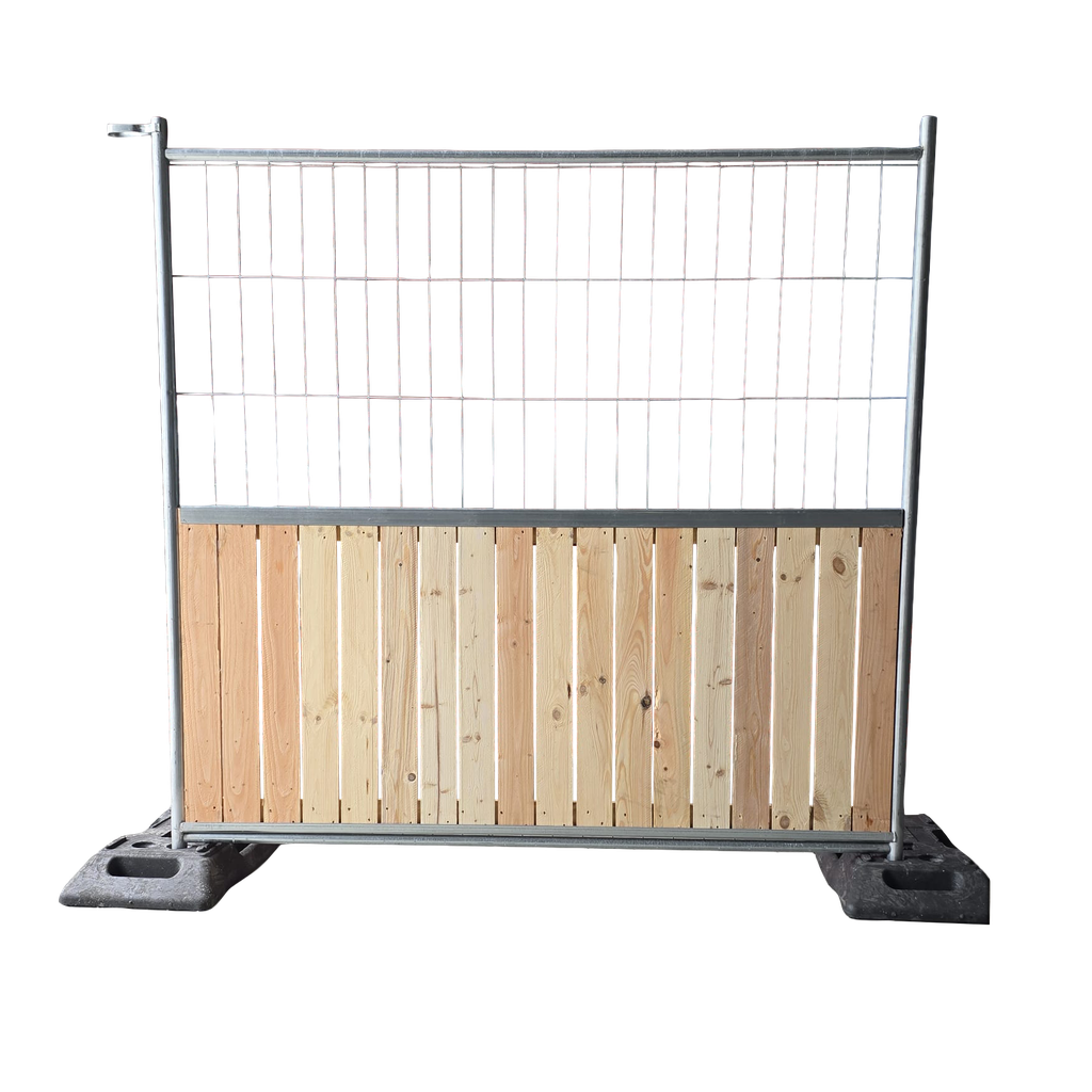 Clôture de chantier semi-grillagée & bois Dim 2 x 2 m
