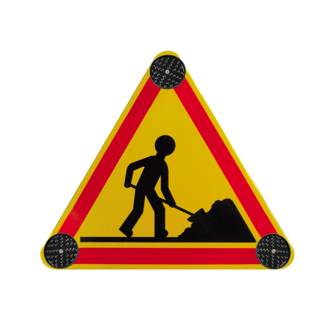 Triangle de chantier lumineux déclassé