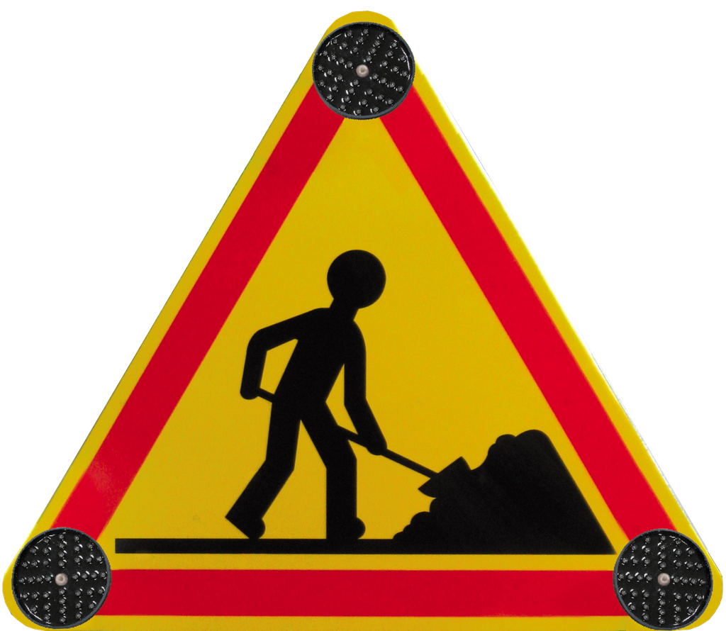Triangle de chantier lumineux déclassé
