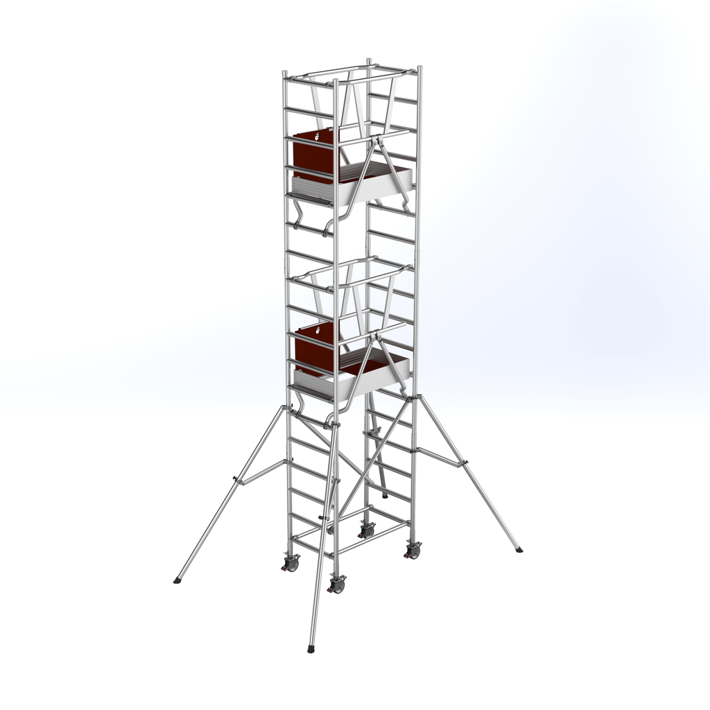 Echafaudage aluminium roulant compact - Hauteur de travail 6 m