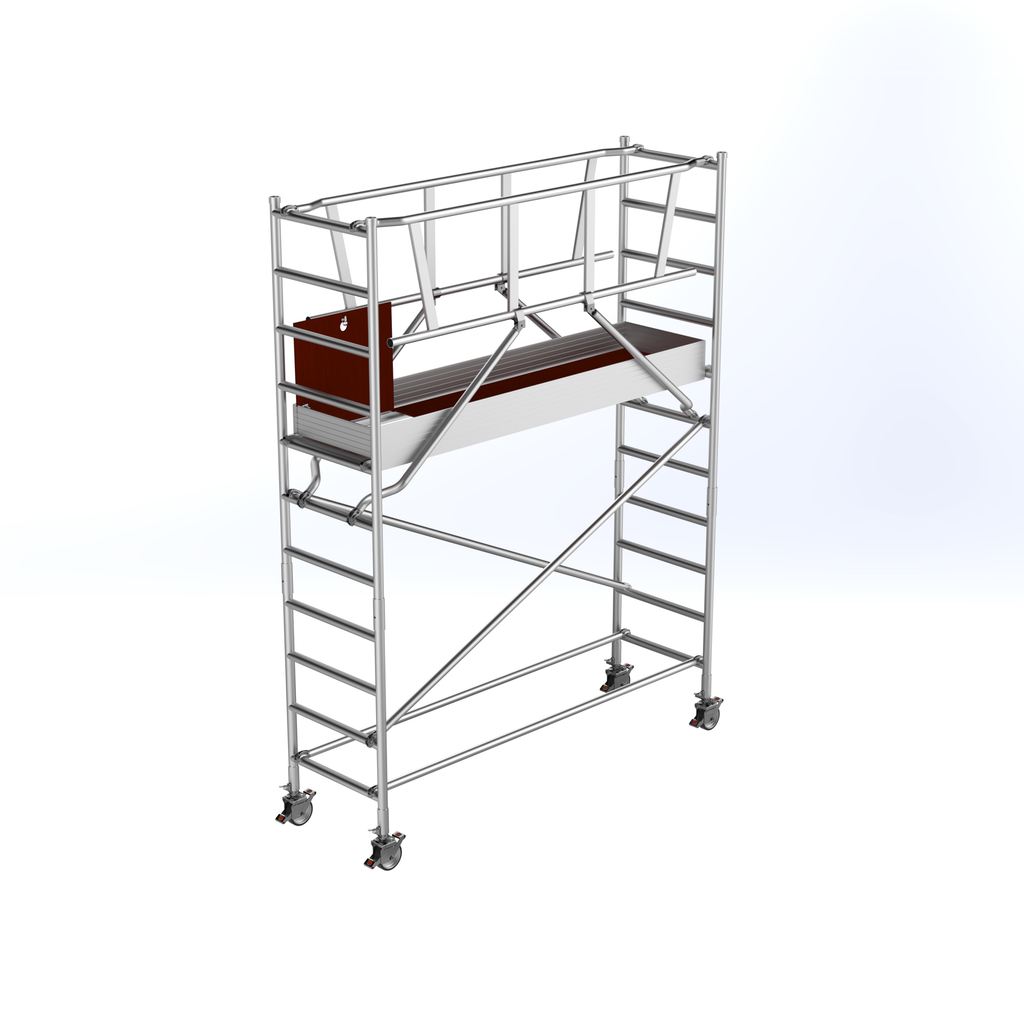 Echafaudage aluminium roulant plateforme 250 x 75 cm - Hauteur de travail 4 m