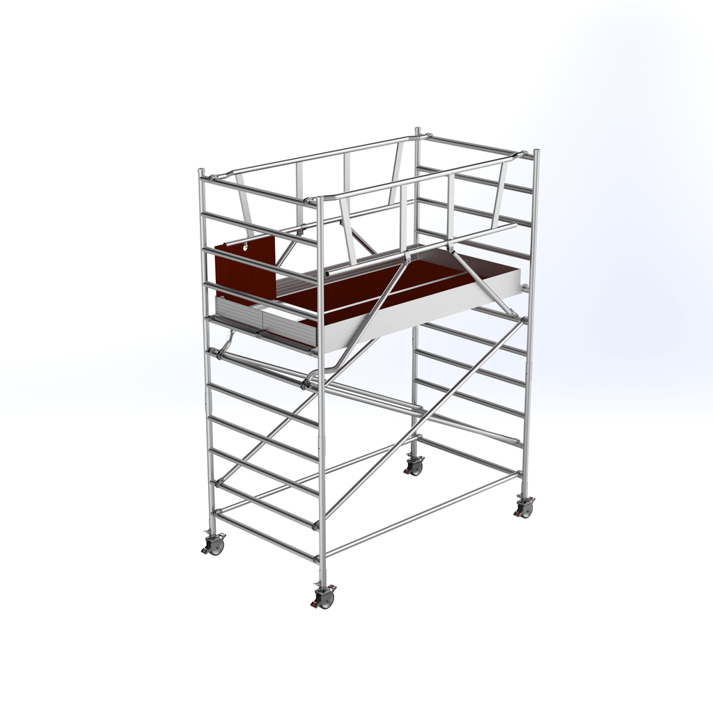 Echafaudage aluminium roulant grande largeur - Hauteur de travail 4 m