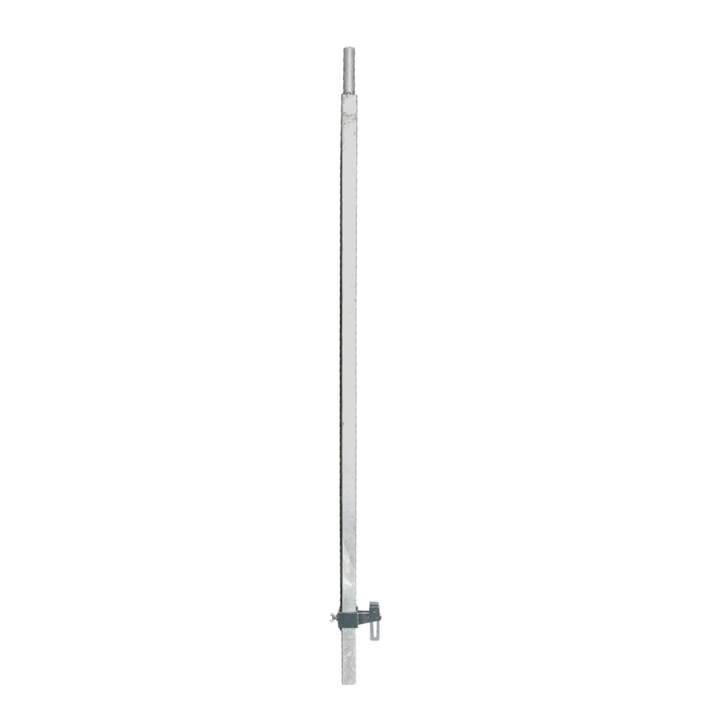 Poteau réversible pour garde-corps grillagé Ht 1500 mm avec bloqueur coulisseau, queue de cochon + et perçage spécifique 
