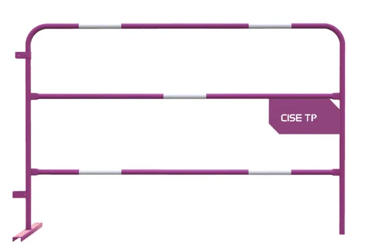 Barrière TP CISE TP Ø 28 mm - violet RAL 4005 avec plaque latérale