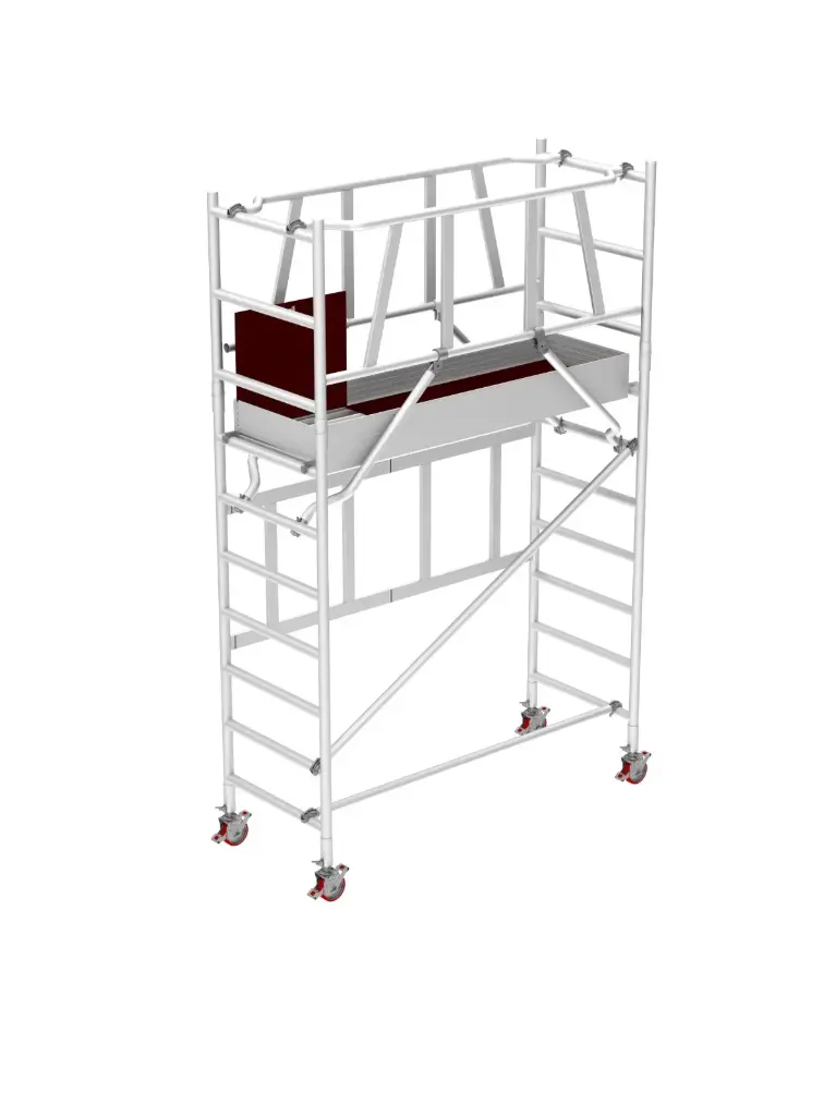 Echafaudage aluminium roulant - pliant - Hauteur de travail 4 m 