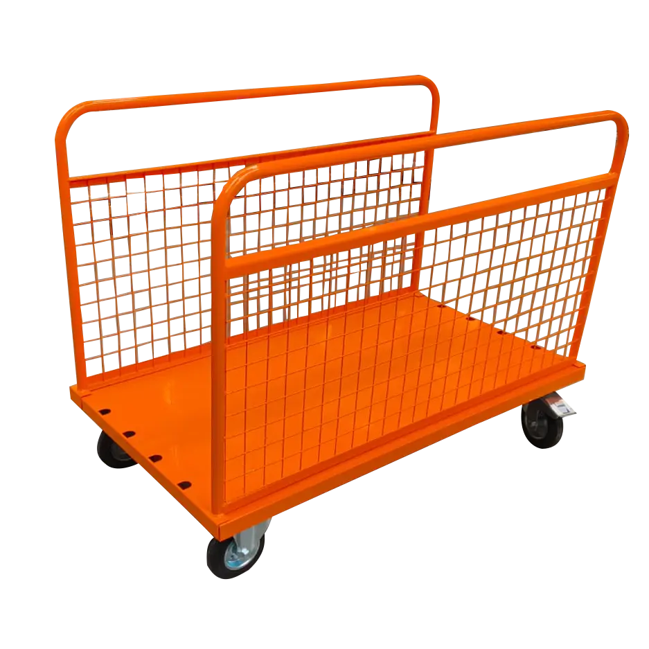 Chariot à main avec 2 parois latérales grillagées ajustables