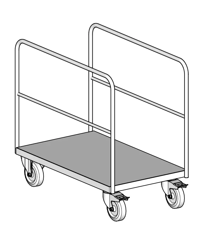 Chariot à main avec 2 parois latérales