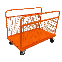 Chariot à main avec 2 parois latérales grillagées ajustables