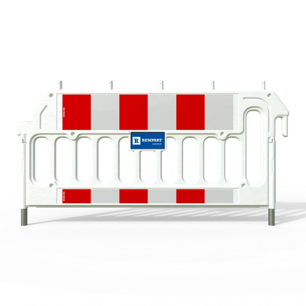 Barrière de sécurité en PEHD avec plaque pour personnalisation