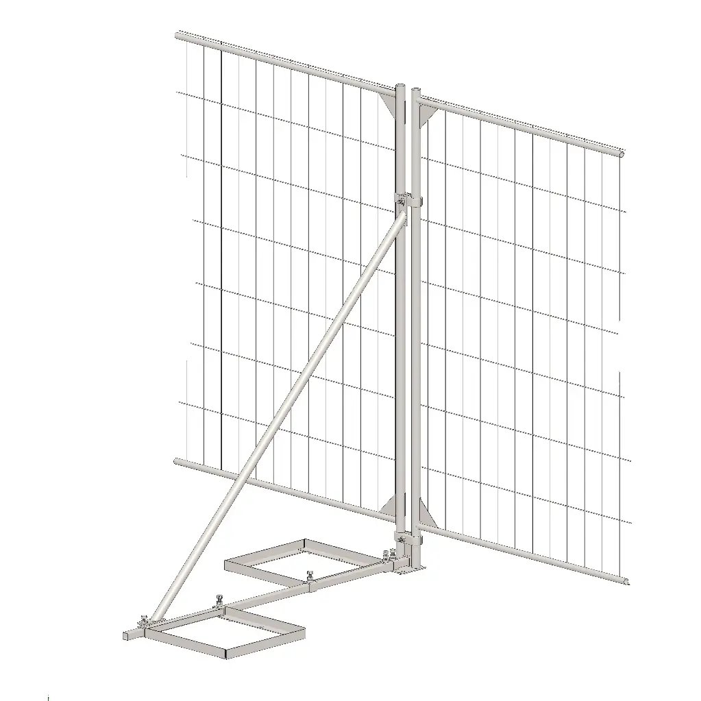 Socle déporté avec jambe de force et 2 emplacements lestage