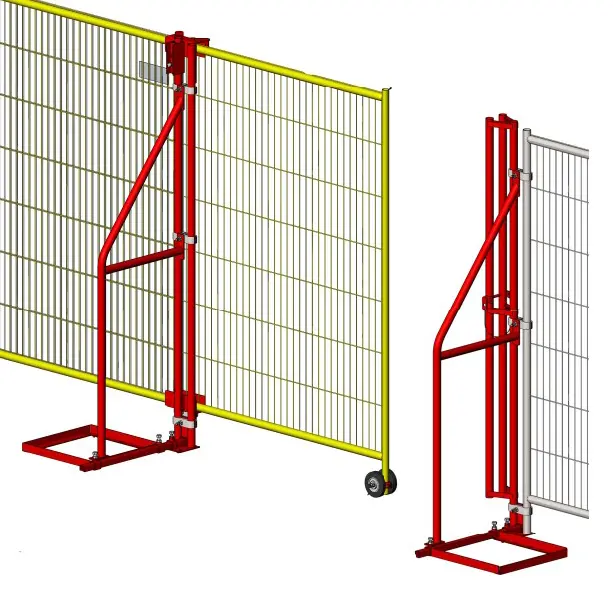 Kit portail de chantier coulissant 3.5m pour clôture grillagée  
