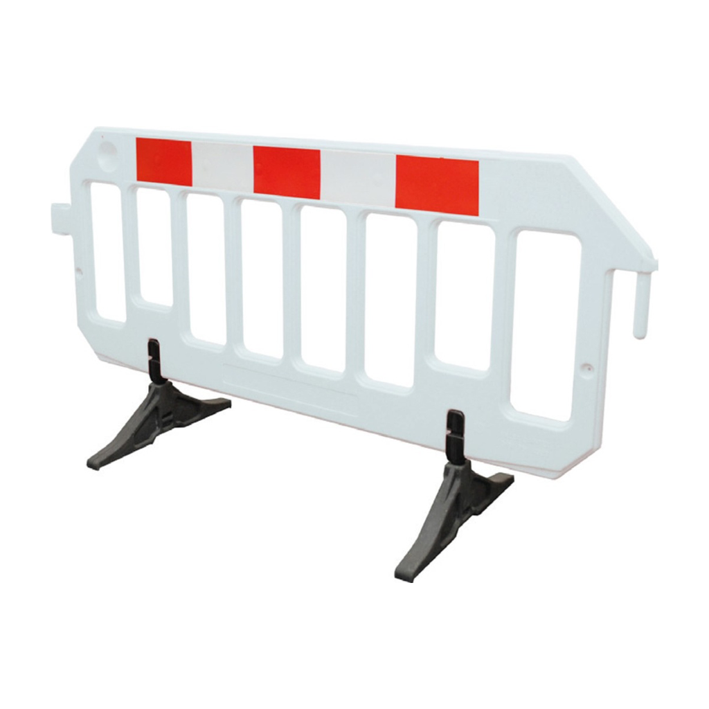Barrière de police PEHD avec pieds
