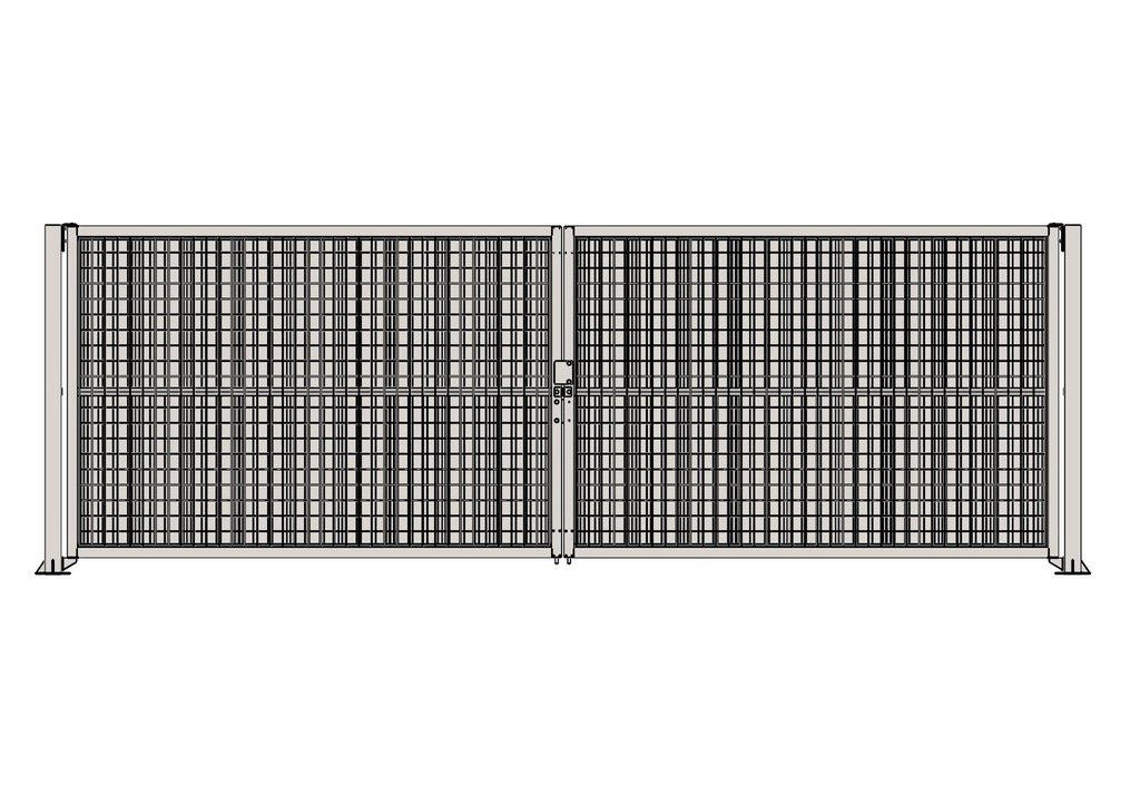 Portail de chantier battant modulable 6,4 m - 2 vantaux 3 m