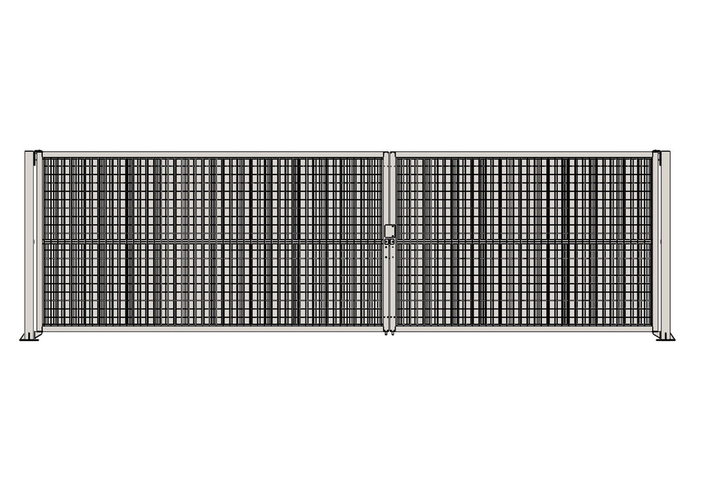 Portail de chantier battant modulable 7,4 m - 1 vant. 3 m + 1 vant. 4 m