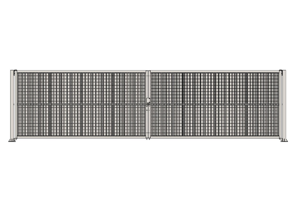 Portail de chantier battant modulable 8,4 m - 2 vantaux 4 m