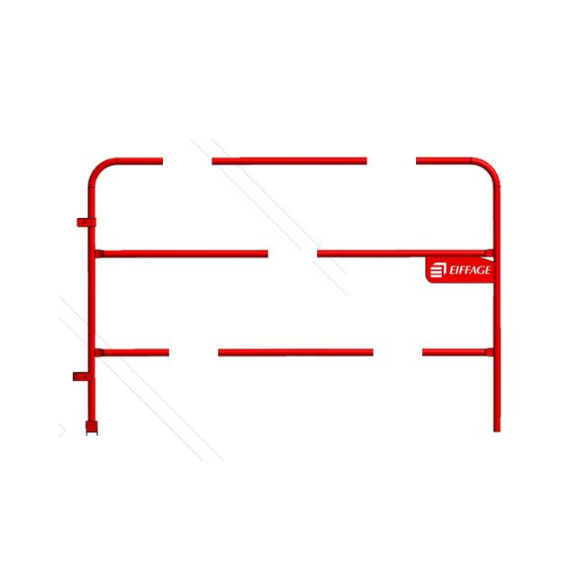 Barrière TP SPIE rouge Ø 25 mm - plaque latérale - 5 bandes blanches