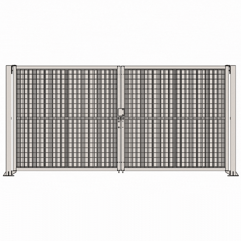 Portail de chantier battant modulable  4,4 m - 2 vantaux de 2 m