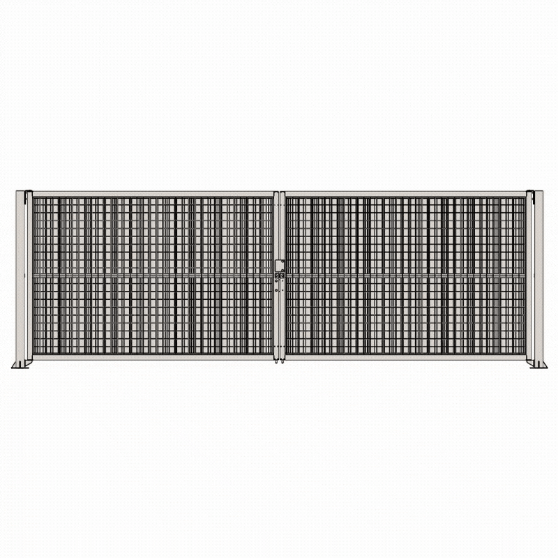 Portail de chantier battant modulable 6,4 m - 2 vantaux 3 m