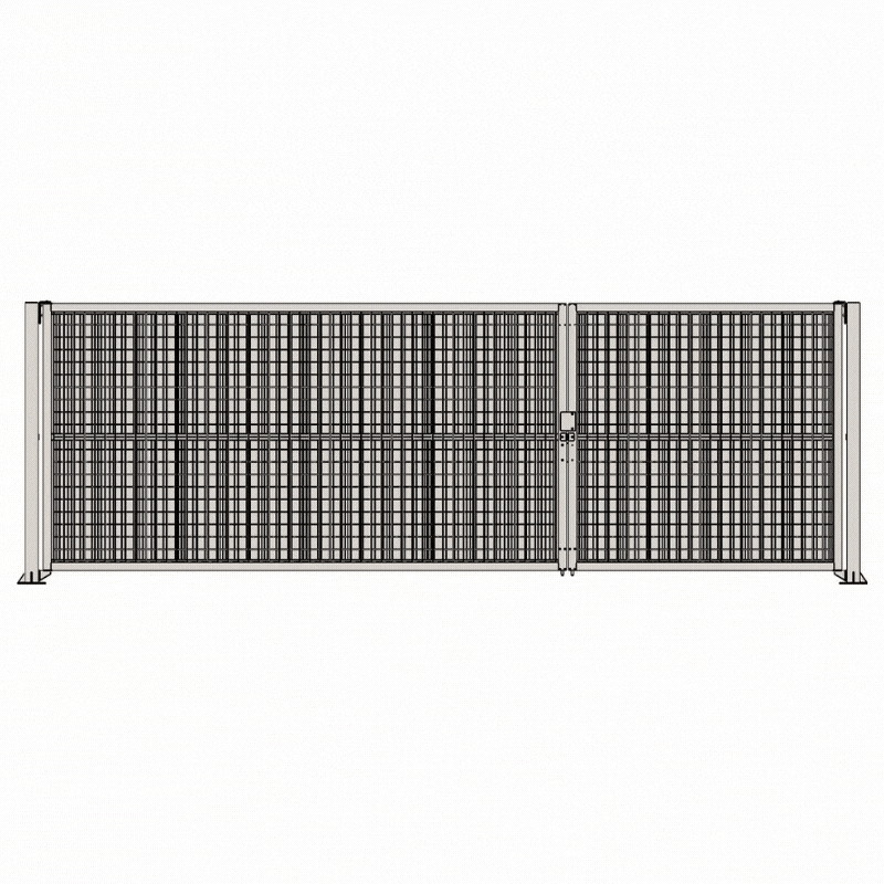 Portail de chantier battant modulable 6,4 m - 1 vant. 2 m + 1 vant. 4 m