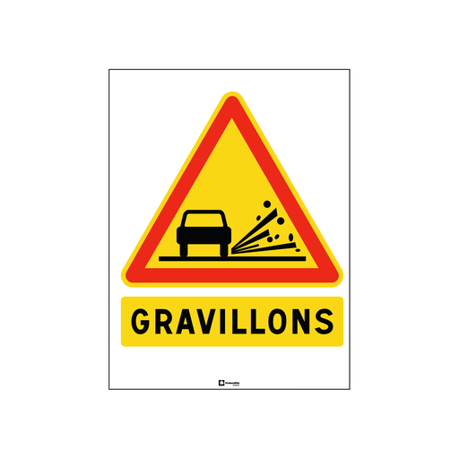 Panneau danger gravillons - Eco
