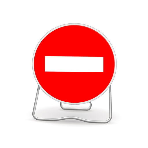 Panneau temporaire Sens interdit - BK1