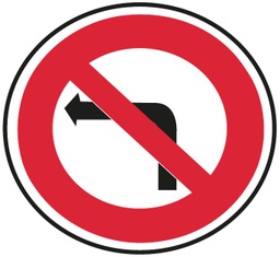 Panneau temporaire Interdiction de tourner à gauche ou droite - BK2