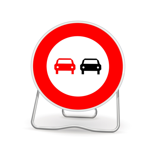 Panneau temporaire Interdiction de dépasser - BK3