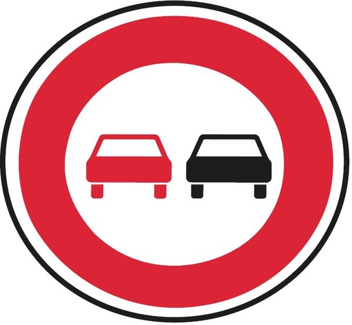 Panneau temporaire Interdiction de dépasser - BK3