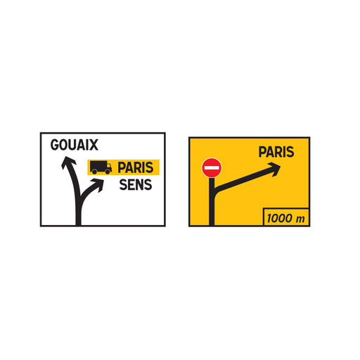 Panneau temporaire Présignalisation de déviation - KD42