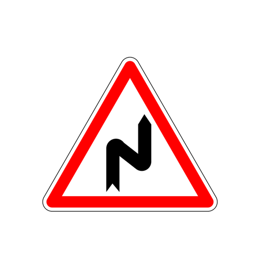 Panneau permanent Succession de virages 1er à droite - A1C