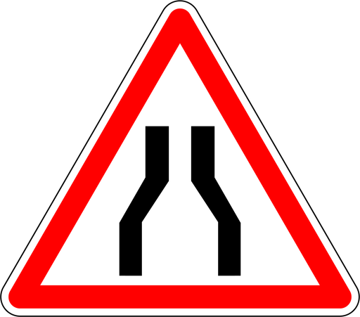 Panneau permanent Chaussée rétrécie - A3
