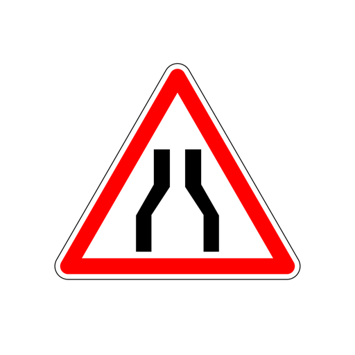 Panneau permanent Chaussée rétrécie - A3