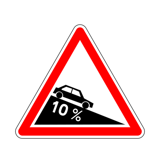 Panneau permanent Descente dangereuse - A16