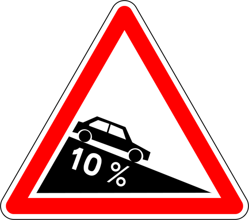 Panneau permanent Descente dangereuse - A16