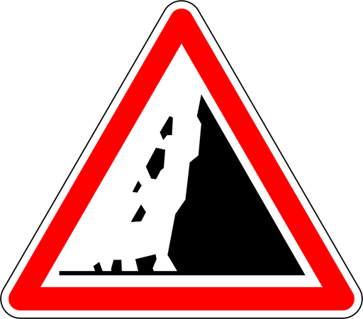 Panneau permanent Risque de chute de pierres - A19