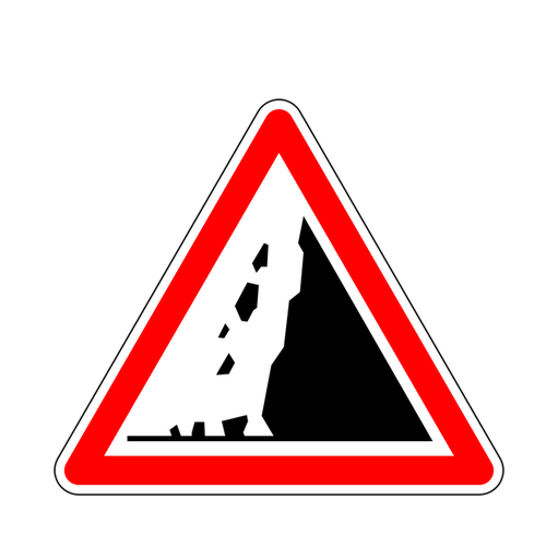 Panneau permanent Risque de chute de pierres - A19