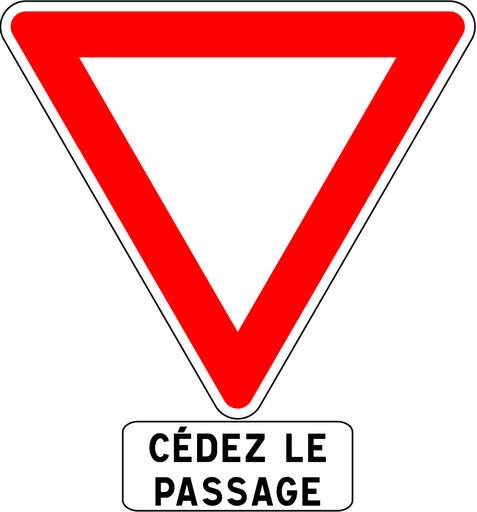Panneau permanent Cédez le passage - AB3