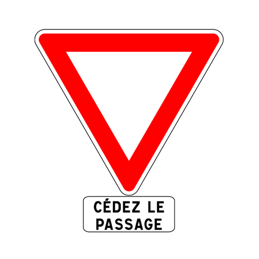 Panneau permanent Cédez le passage - AB3A