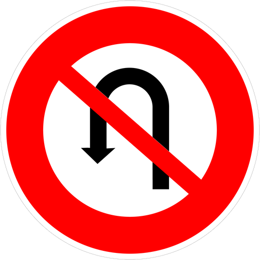 Panneau permanent Interdiction de faire demi-tour - B2C