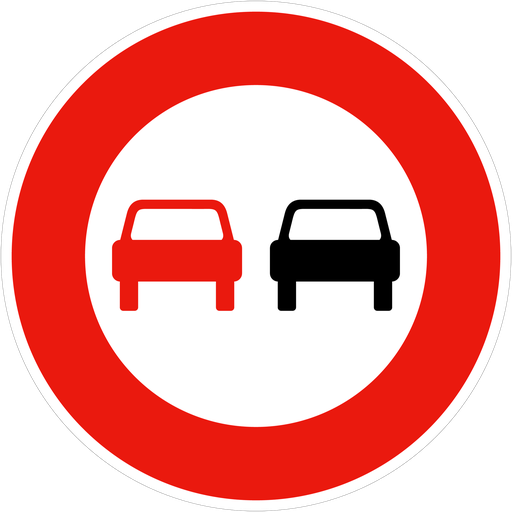 Panneau permanent Interdiction de dépasser - B3